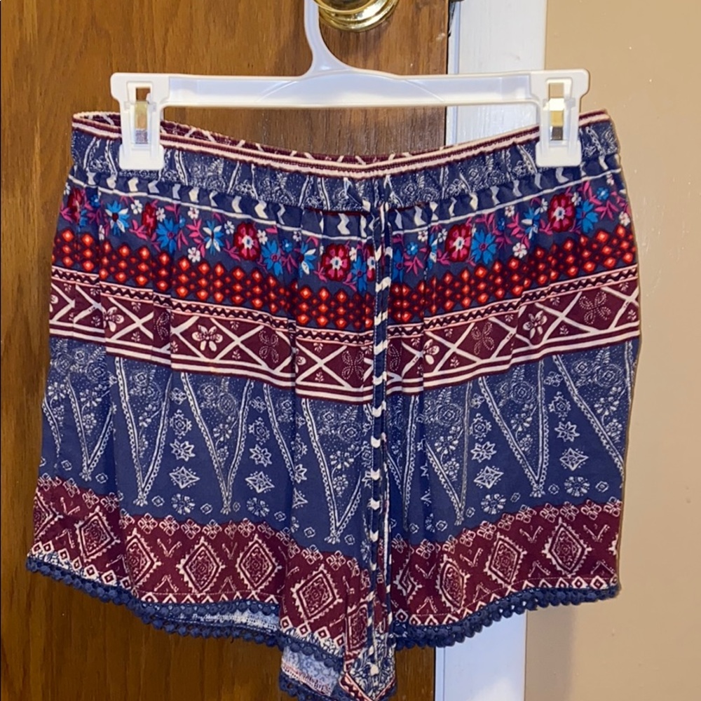 Tribal Patterned Paper Bag Shorts